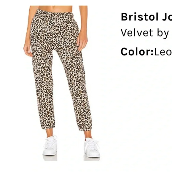 VELVET GRAHAM & SPENCER NEW Bristol Leopard Print Joggers Fleece Sweatpants S - Picture 10 of 10